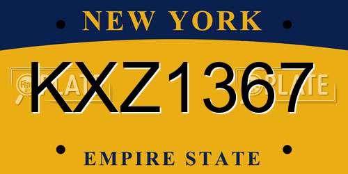 KXZ1367 New York License Plate