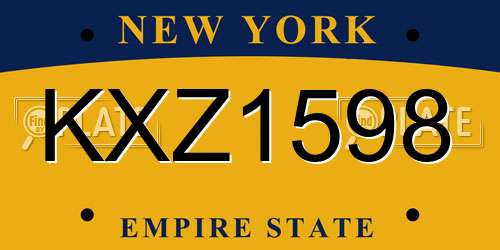 KXZ1598 New York License Plate