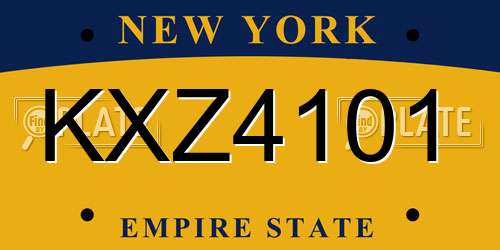 KXZ4101 New York License Plate