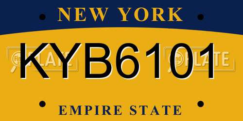 KYB6101 New York License Plate