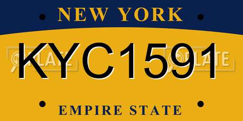 KYC1591 New York License Plate