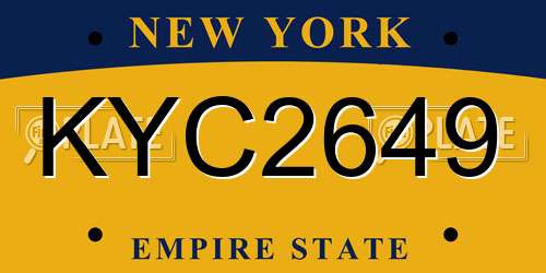 KYC2649 New York License Plate