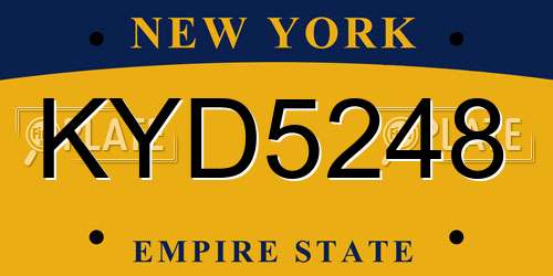 KYD5248 New York License Plate