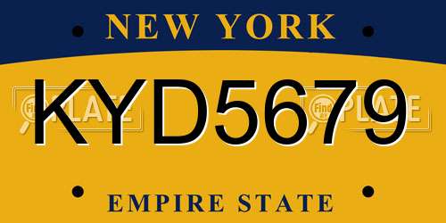 KYD5679 New York License Plate