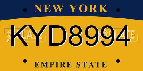 KYD8994 New York License Plate