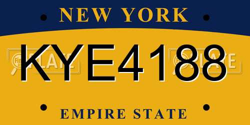 KYE4188 New York License Plate