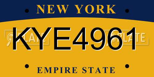 KYE4961 New York License Plate
