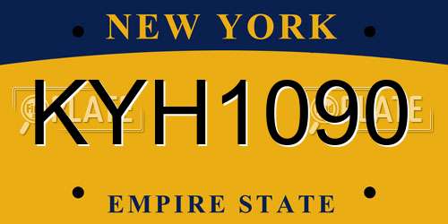 KYH1090 New York License Plate