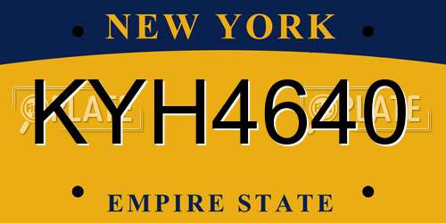 KYH4640 New York License Plate
