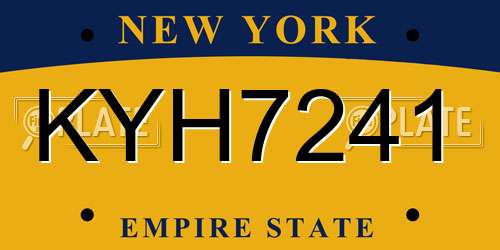 KYH7241 New York License Plate