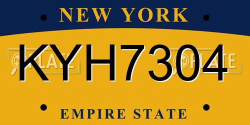 KYH7304 New York License Plate