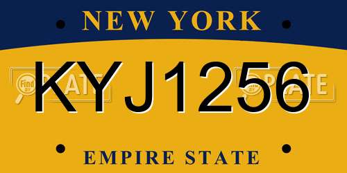 KYJ1256 New York License Plate