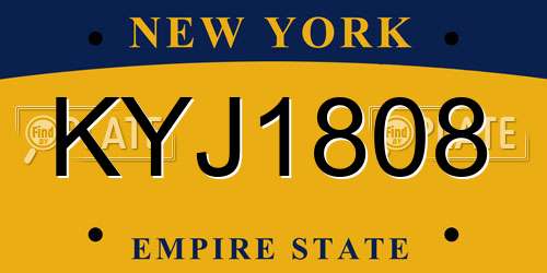 KYJ1808 New York License Plate