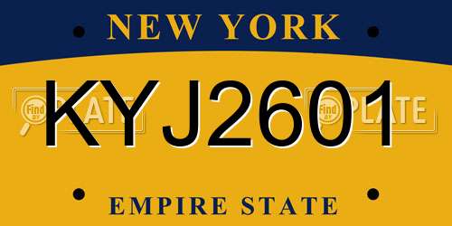 KYJ2601 New York License Plate