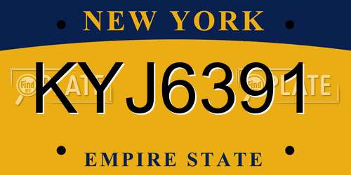KYJ6391 New York License Plate