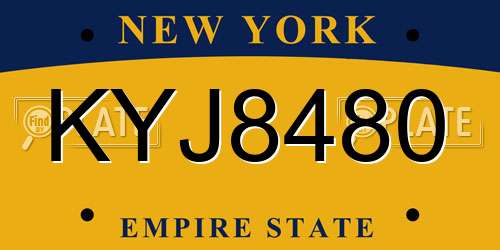 KYJ8480 New York License Plate