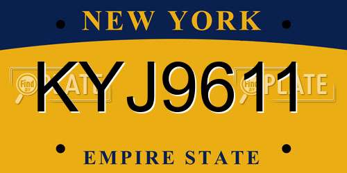 KYJ9611 New York License Plate