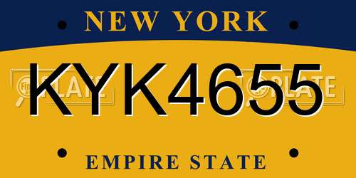 KYK4655 New York License Plate