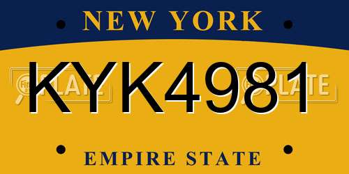KYK4981 New York License Plate