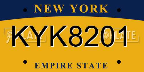KYK8201 New York License Plate