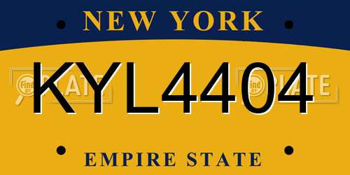 KYL4404 New York License Plate