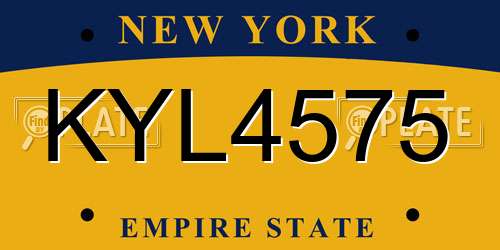 KYL4575 New York License Plate