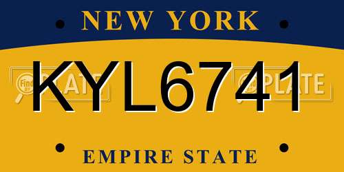KYL6741 New York License Plate