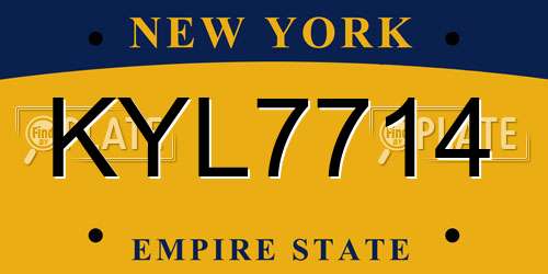 KYL7714 New York License Plate