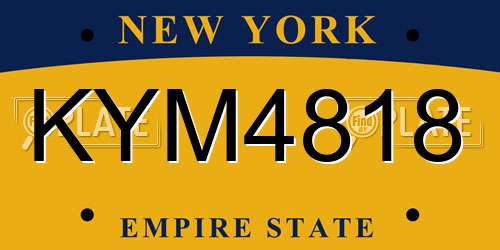 KYM4818 New York License Plate