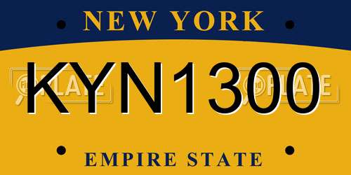 KYN1300 New York License Plate
