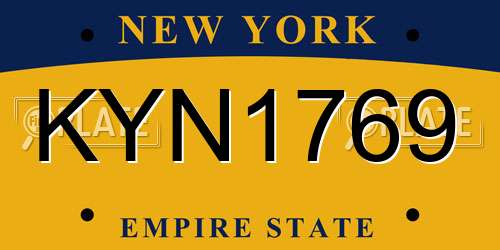 KYN1769 New York License Plate