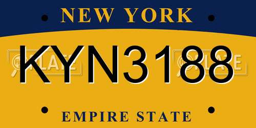 KYN3188 New York License Plate