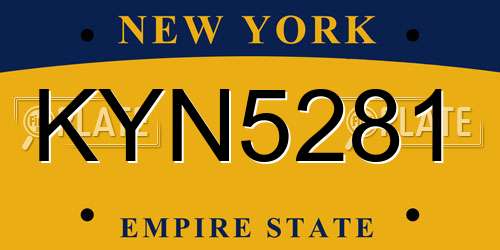 KYN5281 New York License Plate