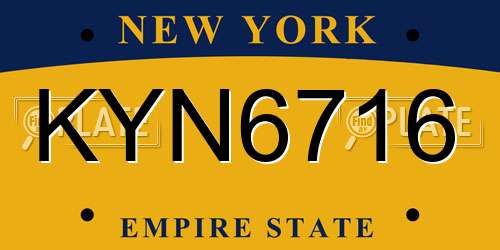 KYN6716 New York License Plate