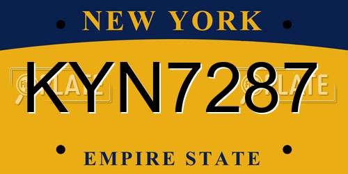 KYN7287 New York License Plate