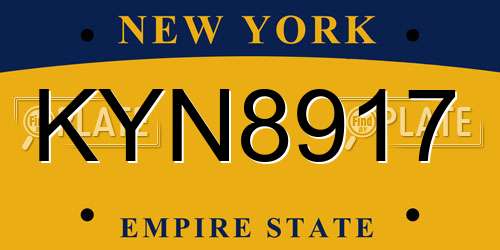 KYN8917 New York License Plate