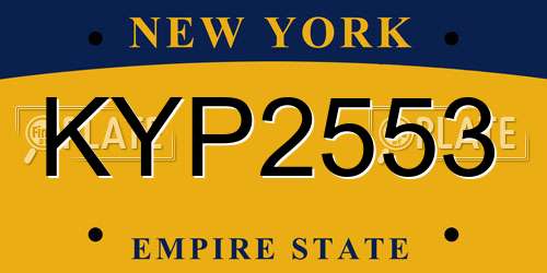 KYP2553 New York License Plate