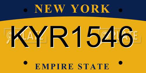 KYR1546 New York License Plate