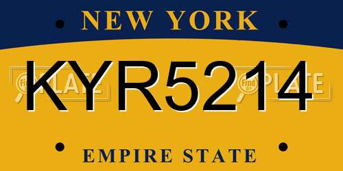KYR5214 New York License Plate
