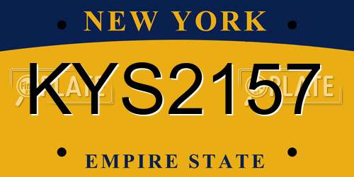 KYS2157 New York License Plate