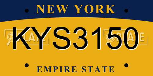 KYS3150 New York License Plate