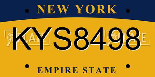 KYS8498 New York License Plate