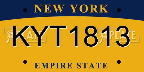 KYT1813 New York License Plate