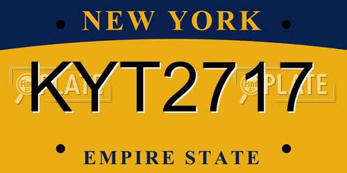 KYT2717 New York License Plate