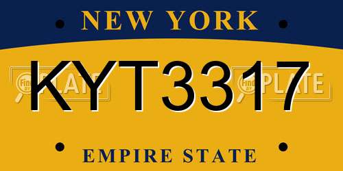 KYT3317 New York License Plate