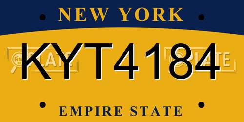 KYT4184 New York License Plate
