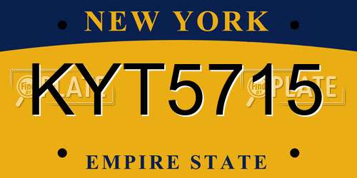 KYT5715 New York License Plate