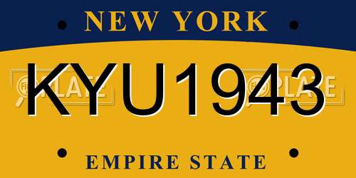 KYU1943 New York License Plate