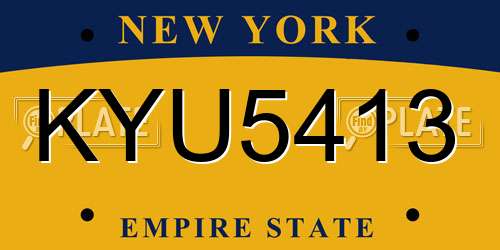 KYU5413 New York License Plate