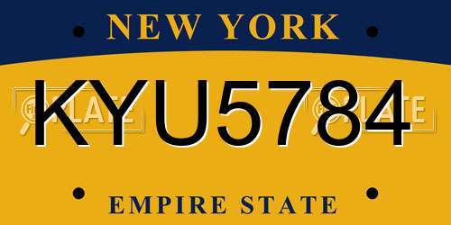 KYU5784 New York License Plate